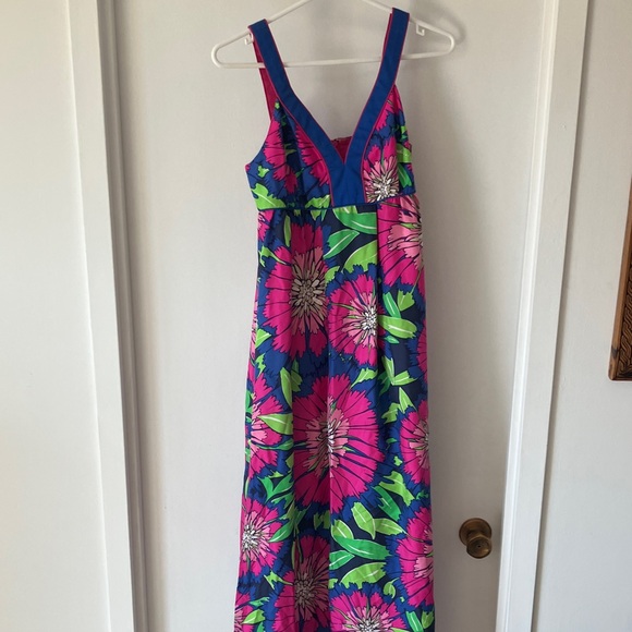 Lilly Pulitzer Dresses & Skirts - Lilly Pulitzer Pink, Blue & Green Floral Maxi Dress